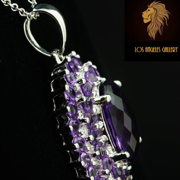 $3950 / NEW / EFFY / Fancy Purple Amethyst Necklace / 14K Gold - Picture 4 of 8